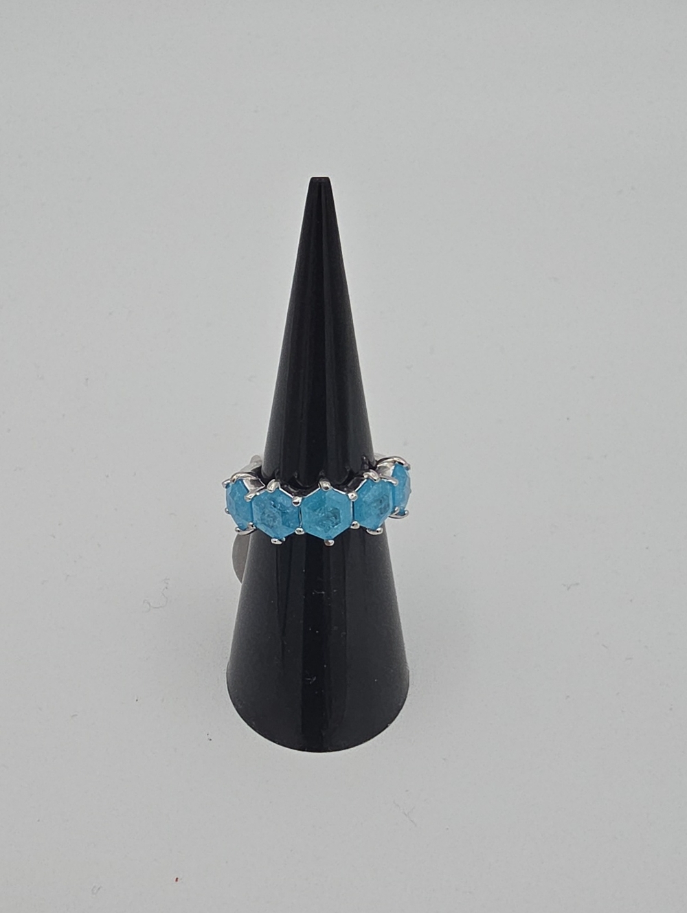 BP Blue Stone Silver Band Ring